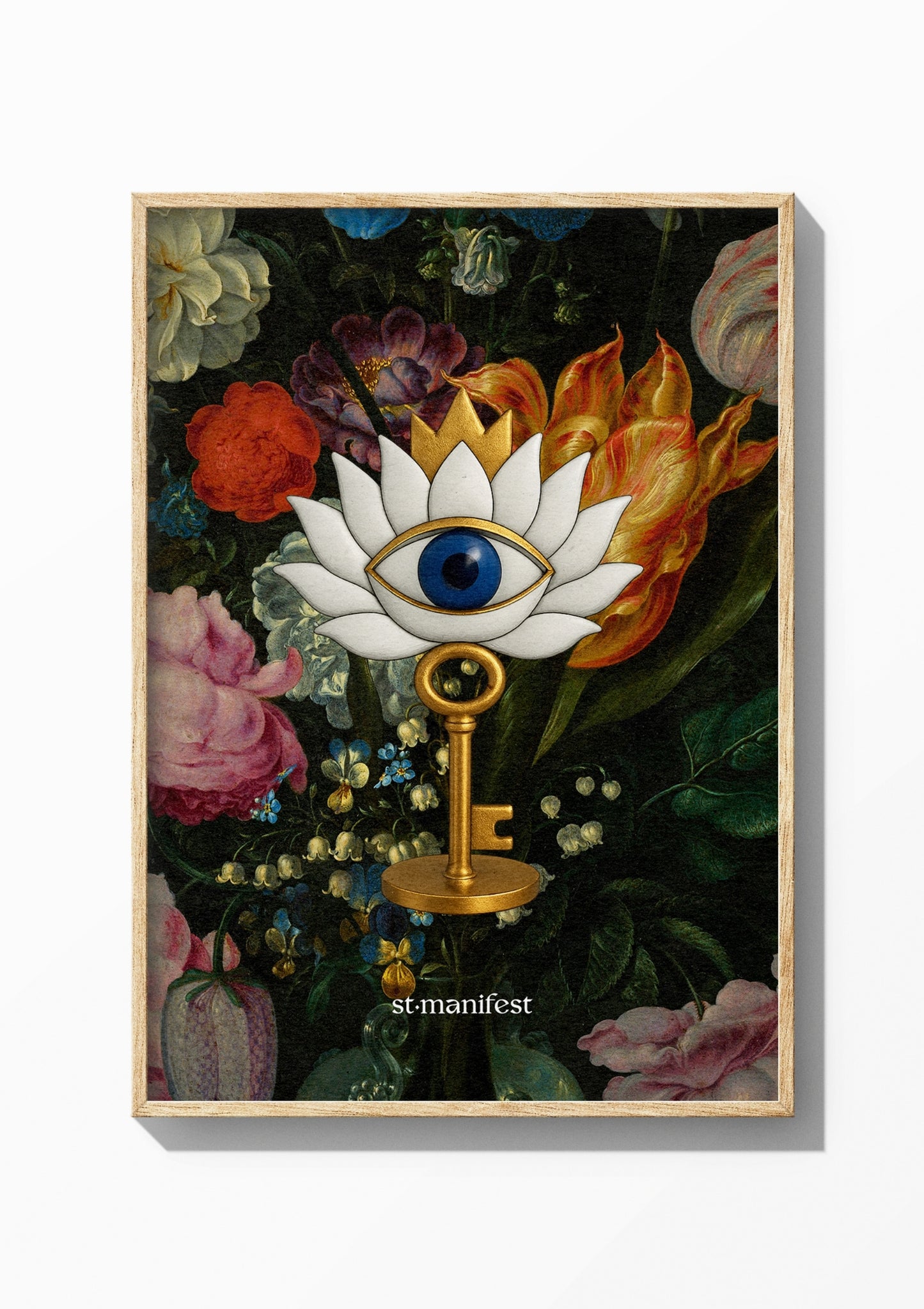 Key to Awakening Floral Edition — Wooden Frame Print