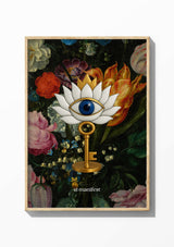 Key to Awakening Floral Edition — Wooden Frame Print
