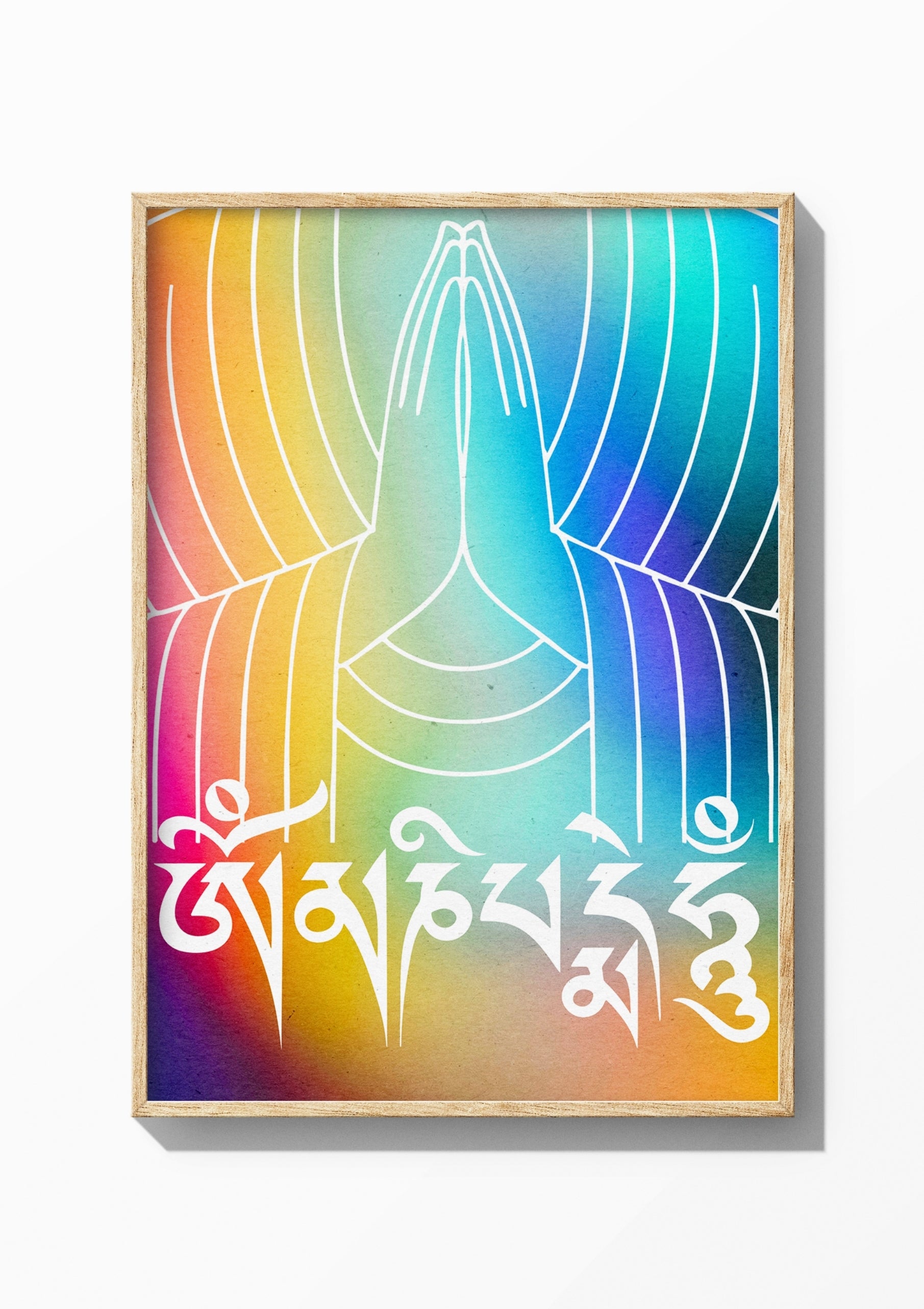 The Rainbow Mantra — Wooden Frame Print