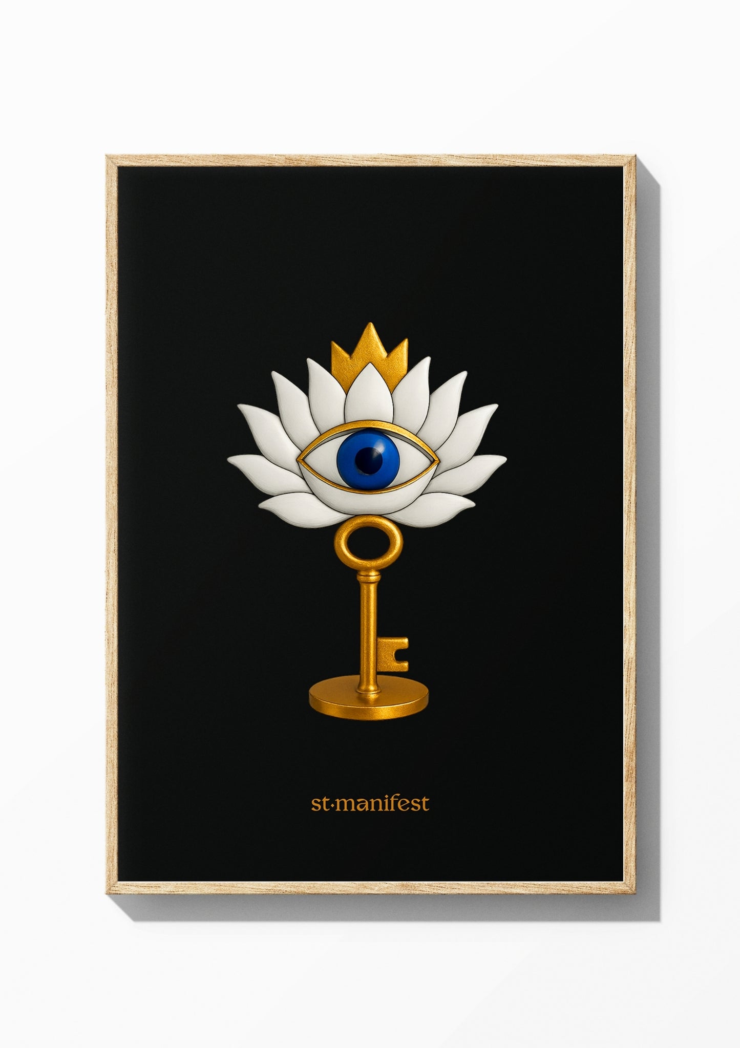 Key to Awakening Floral Edition — Wooden Frame Print
