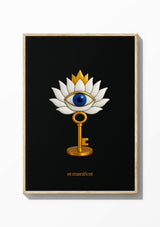Key to Awakening Floral Edition — Wooden Frame Print
