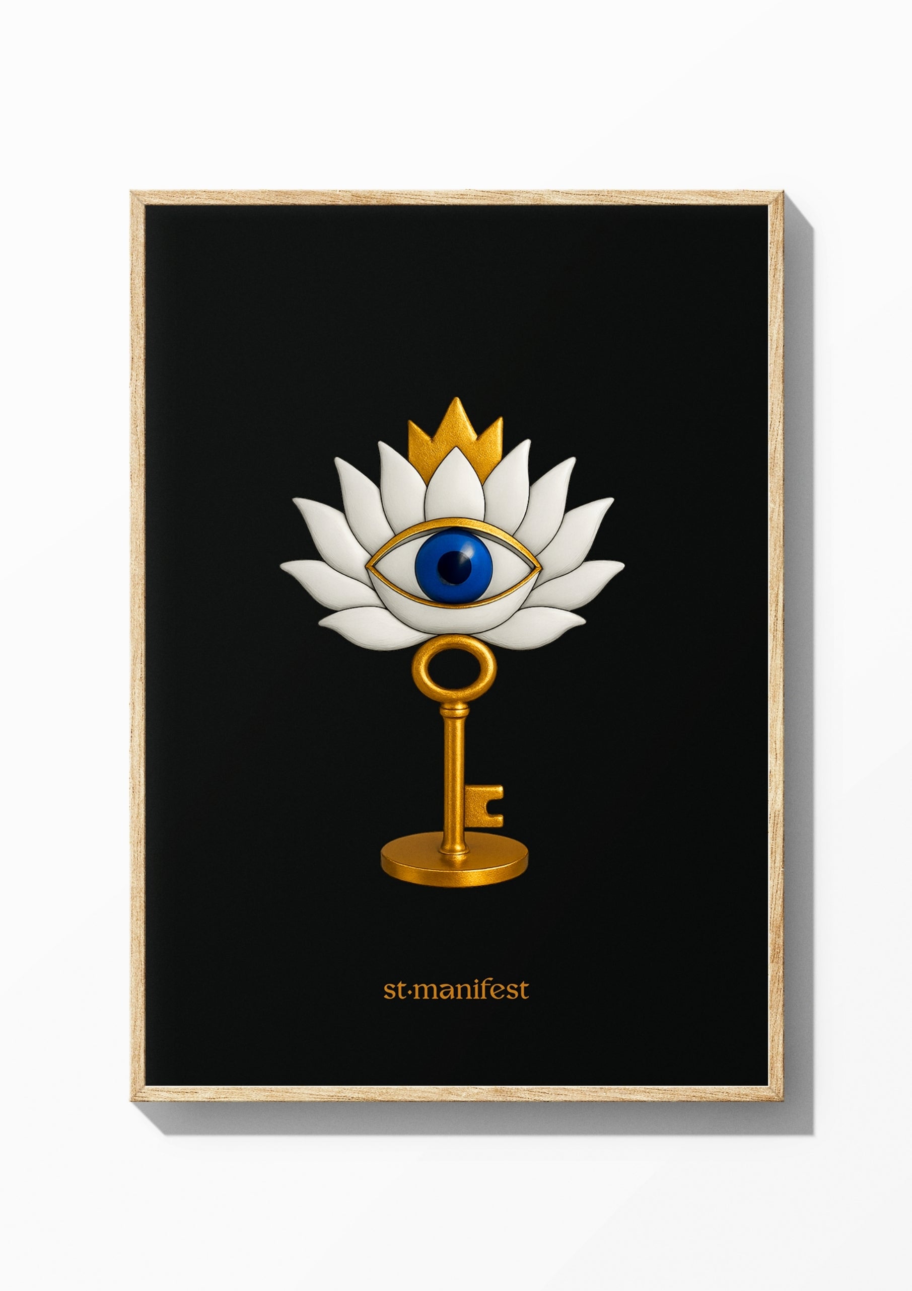 Key to Awakening Floral Edition — Wooden Frame Print