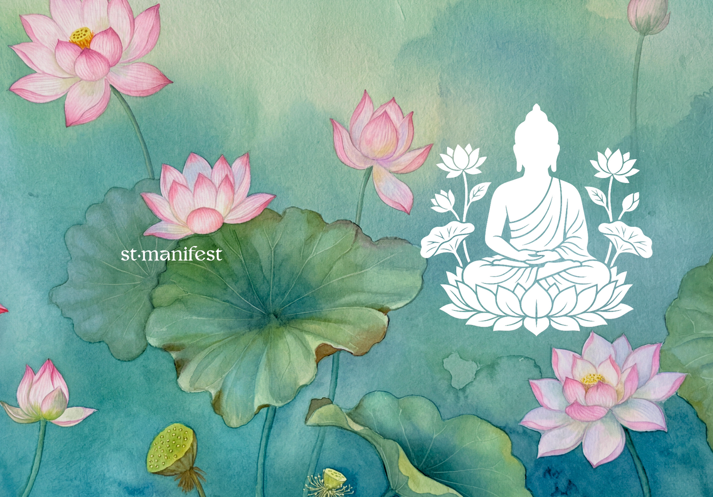 Lotus Buddha Floral — Hardback Notebook