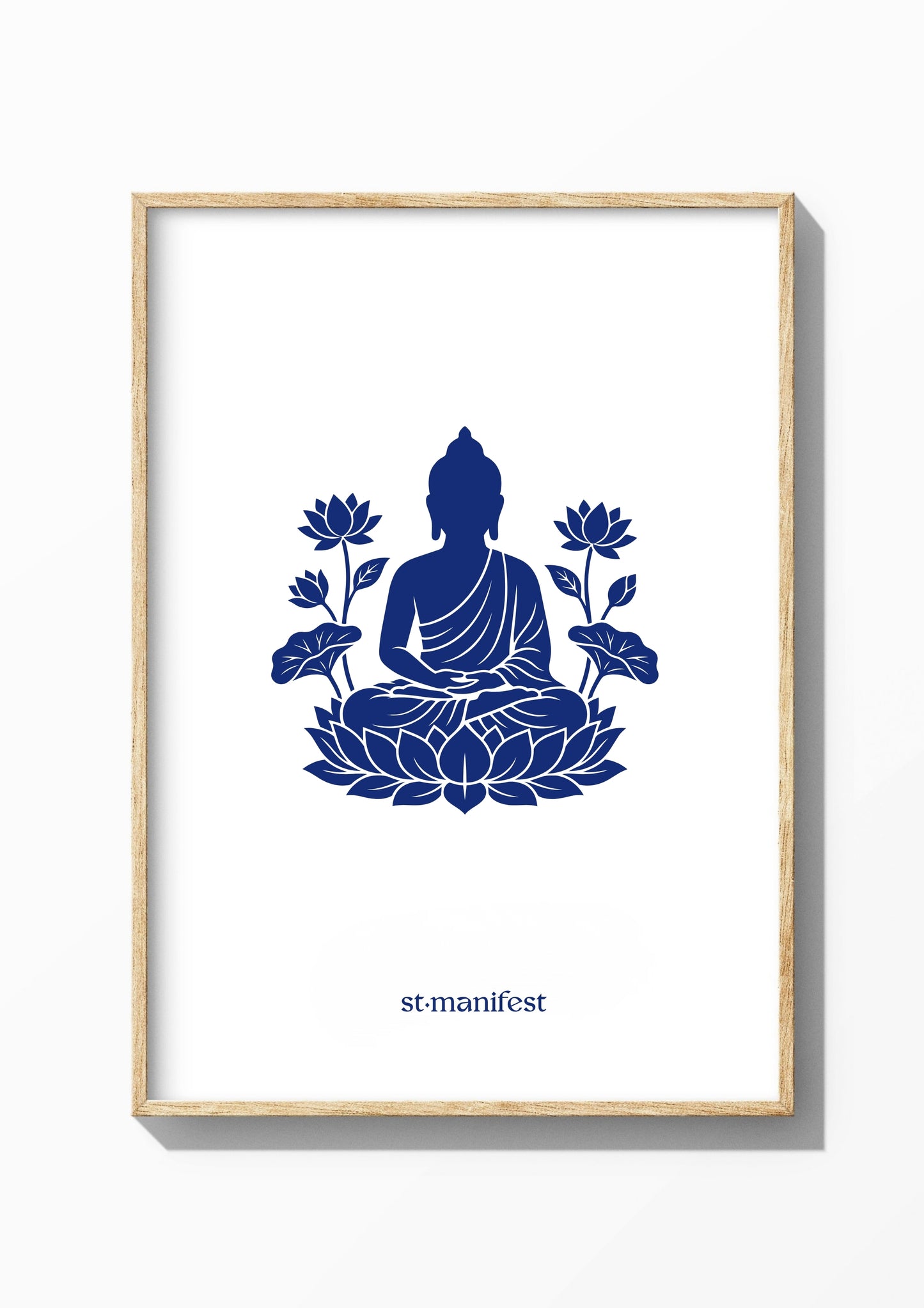 Lotus Buddha — Wooden Frame Print