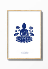 Lotus Buddha — Wooden Frame Print