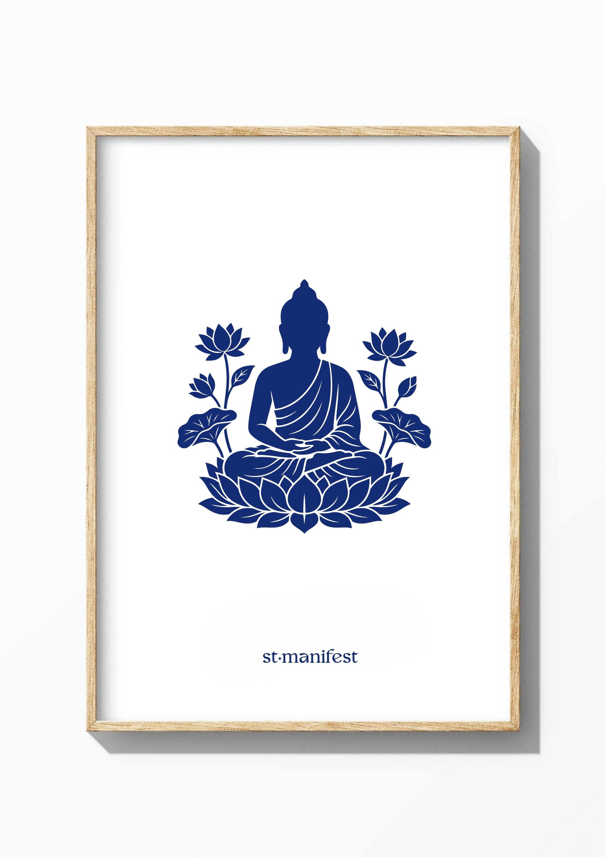 Lotus Buddha — Wooden Frame Print