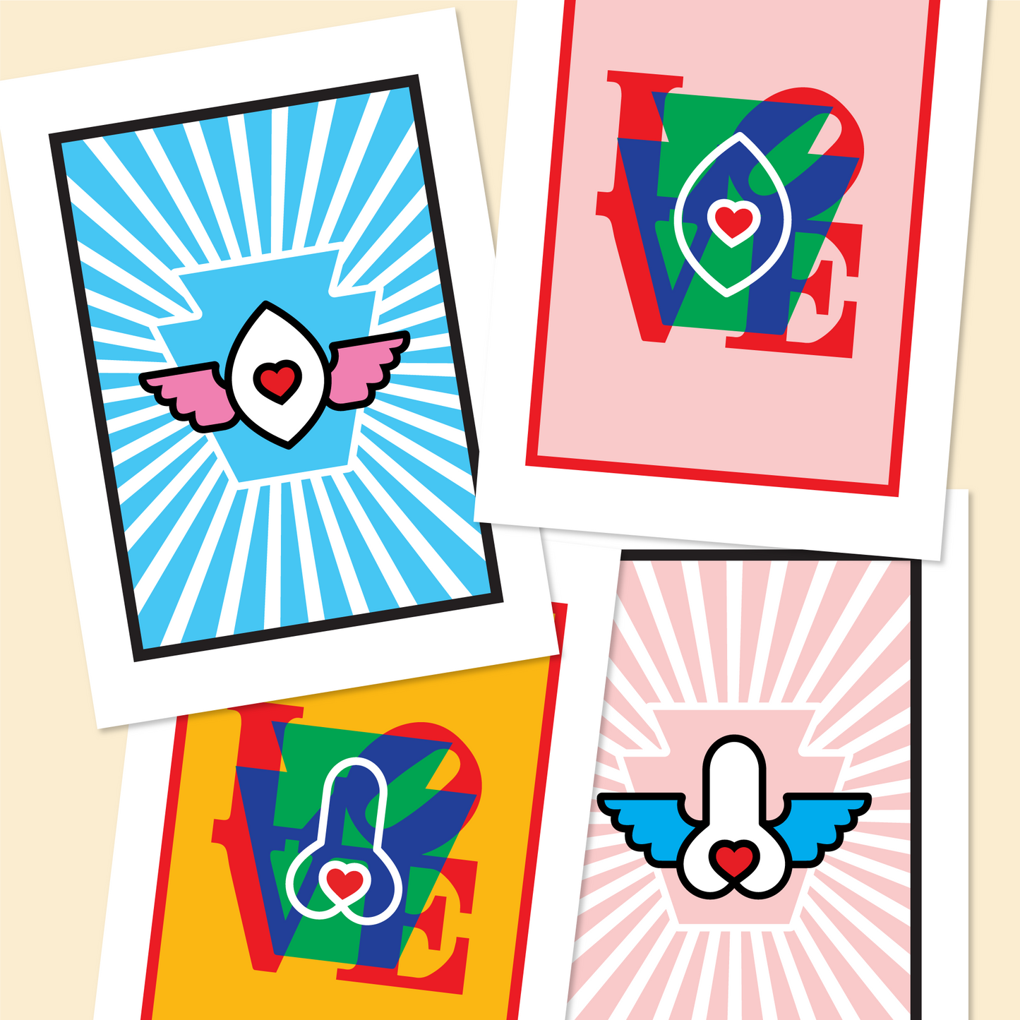 original pleasure art postcard pack of 4 - Shop Saint Manifest