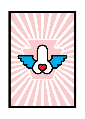 flying verga keystone heart-on postcard - Shop Saint Manifest